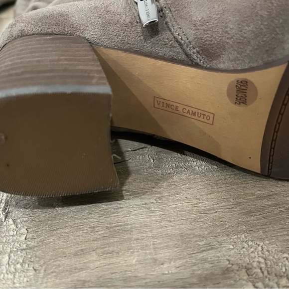 Vince Camuto Tan Tall Suede Heeled Boots, Like New - Picture 4 of 4
